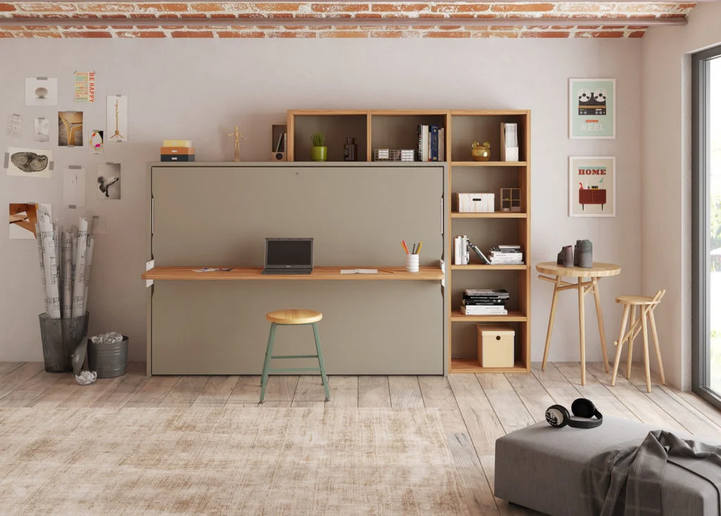 Cama Abatible Horizontal con escritorio