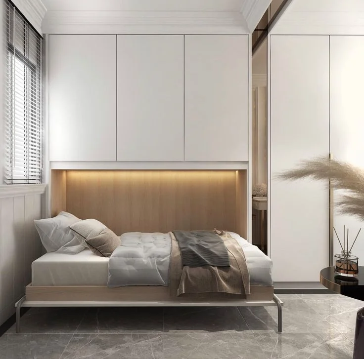 Cama plegable horizontal con luz led
