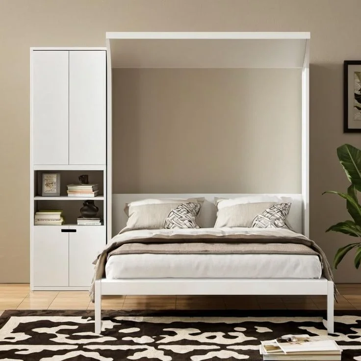 Cama plegable vertical con repisa