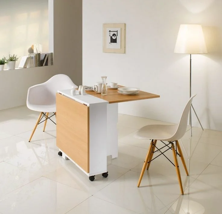 Mesa plegable un lado abierto